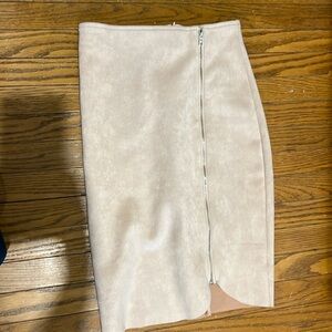 Lulus pink suede midi skirt - size XS